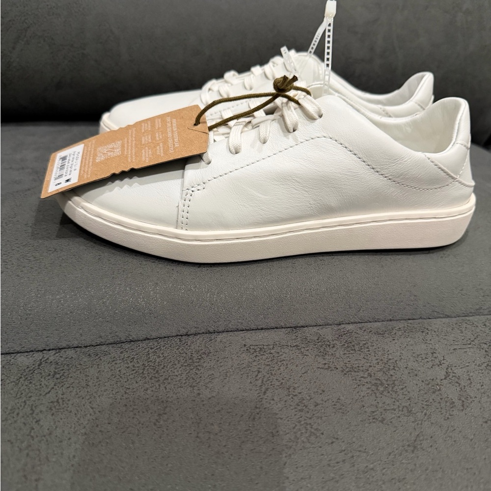 OluKai Pehuea Li Ili White Leather Women’s Slip On In Sneakers Shoes 8 8.5 New - Picture 9 of 10